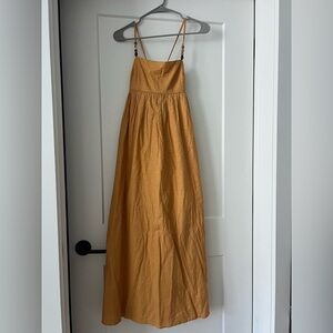 Abercrombie and Fitch Mustard Yellow Maxi Dress with Beaded Straps